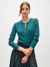 Load image into Gallery viewer, Cashmere Button Crewneck Cardigan