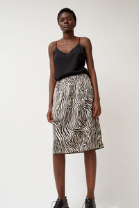 6397 Printed Slip Skirt in Zebra Print