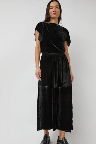 Baserange Olin Skirt in Black Velvet