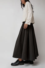 Load image into Gallery viewer, Black Crane Circle Skirt in Dark Grey