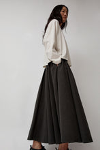 Load image into Gallery viewer, Black Crane Circle Skirt in Dark Grey