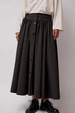 Load image into Gallery viewer, Black Crane Circle Skirt in Dark Grey