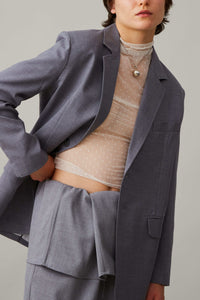 CLAUDIA JACKET | CHARCOAL TROPICAL WOOL