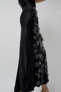 INSHADE Long Sequin Skirt in Black