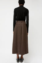 Load image into Gallery viewer, Mijeong Park Wool Blend Maxi Wrap Skirt in Brown