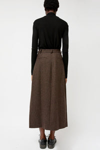 Mijeong Park Wool Blend Maxi Wrap Skirt in Brown