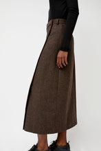 Load image into Gallery viewer, Mijeong Park Wool Blend Maxi Wrap Skirt in Brown