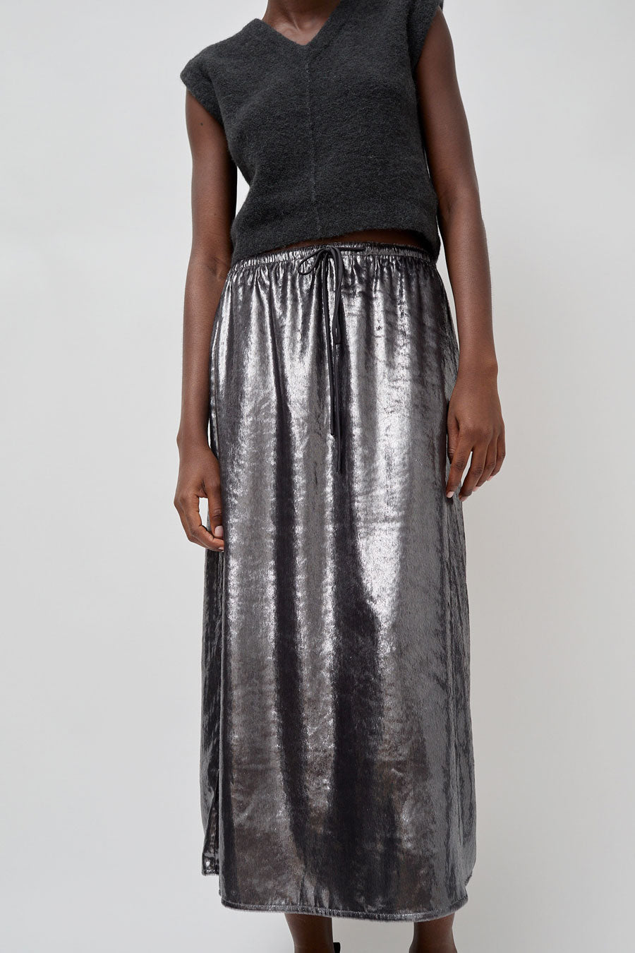 No.6 Inez Skirt in Silver Pony Hair