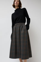 Load image into Gallery viewer, No.6 Nic Skirt in Small Dark Grey and Orange Plaid