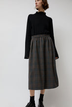 Load image into Gallery viewer, No.6 Nic Skirt in Small Dark Grey and Orange Plaid