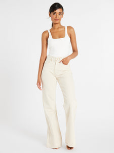 Ashton High Rise Wide Leg Flare Jean in Sand | Clothing | SWB Boutique